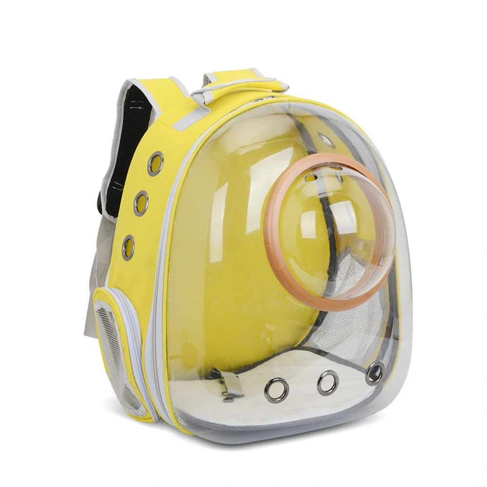 Portable Transparent Pet Backpack with Gold Cover
