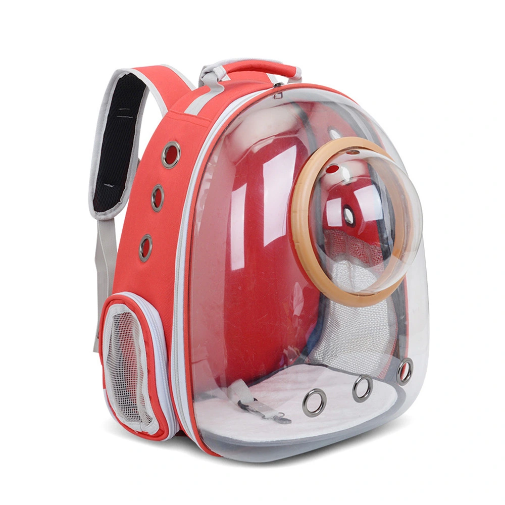 Portable Transparent Pet Backpack with Gold Cover