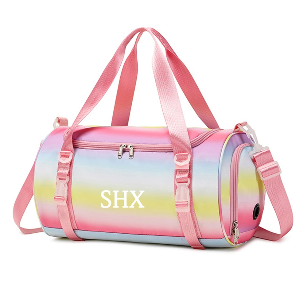 Fashion Pink Weekend Duffle Handbag Bag Kids Rainbow Cute Teddy Shoulder Travel Bag for Ladies Girls