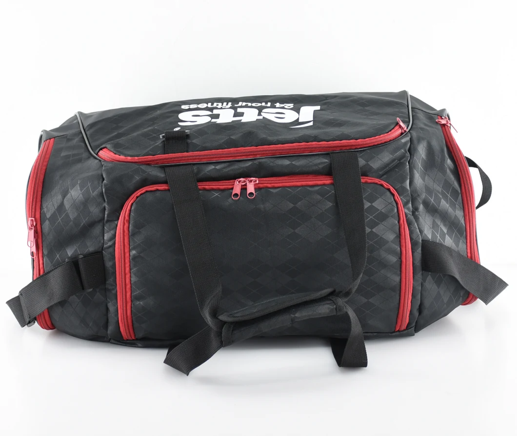 Nylon Sport Gym Duffel Travel Bag with Shoes Compartment for Fitness