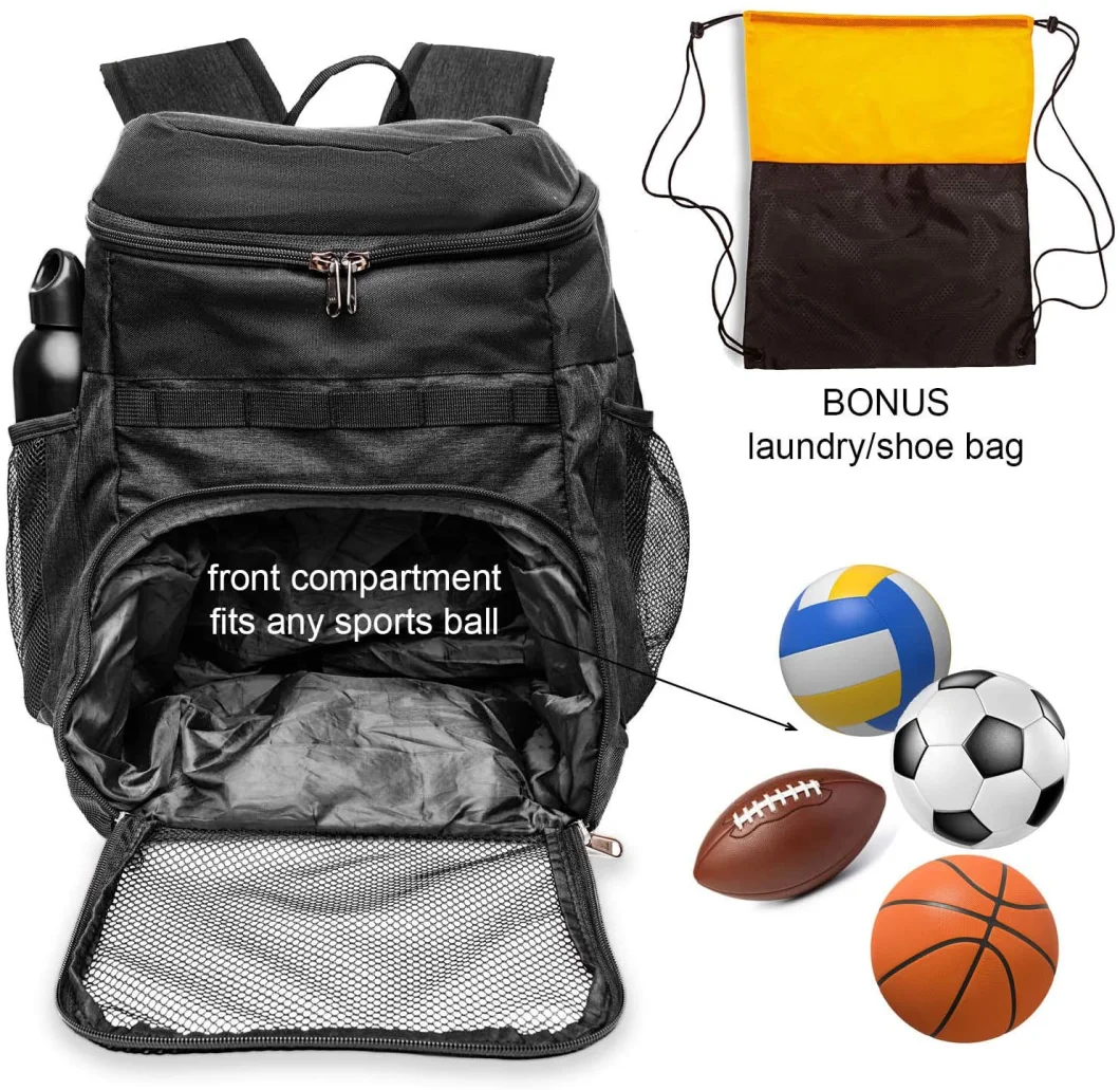 Sports Equipment Bag with Ball Compartment Used in Gym Outdoor Travel School Team