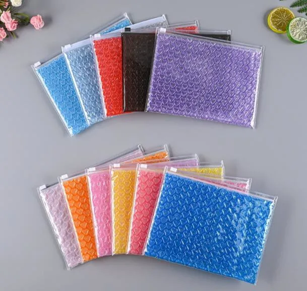 Hot Selling A4 PVC Water-Resistant Office Document Protection Zipper Bubble Bags