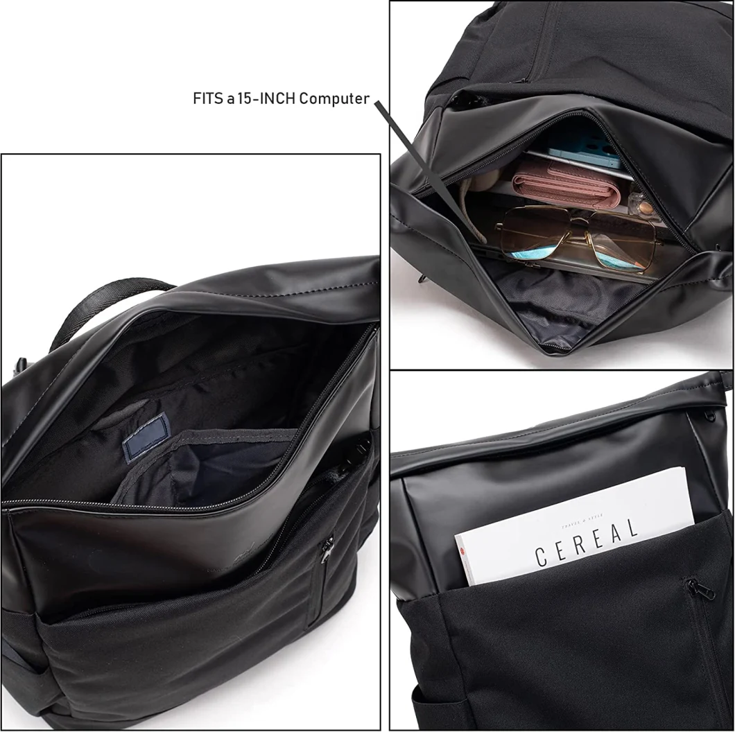 15-Inch Lifestyle Roll Top Casual Daypacks for Women Lightweight Nylon Backpack Bag Roomy Medium Size Backpacks Bag